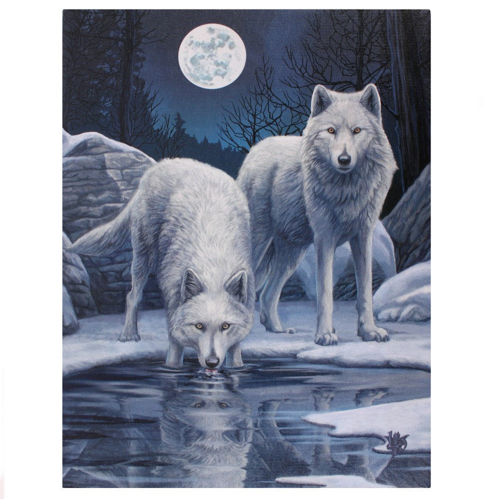 Winter Warrior Wolves Canvas Print by Lisa Parker