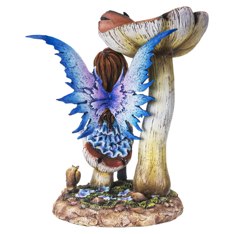 Mushroom Fairy with Butterfly Figurine