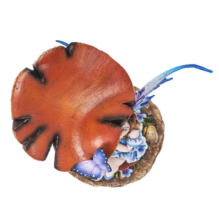 Mushroom Fairy with Butterfly Figurine