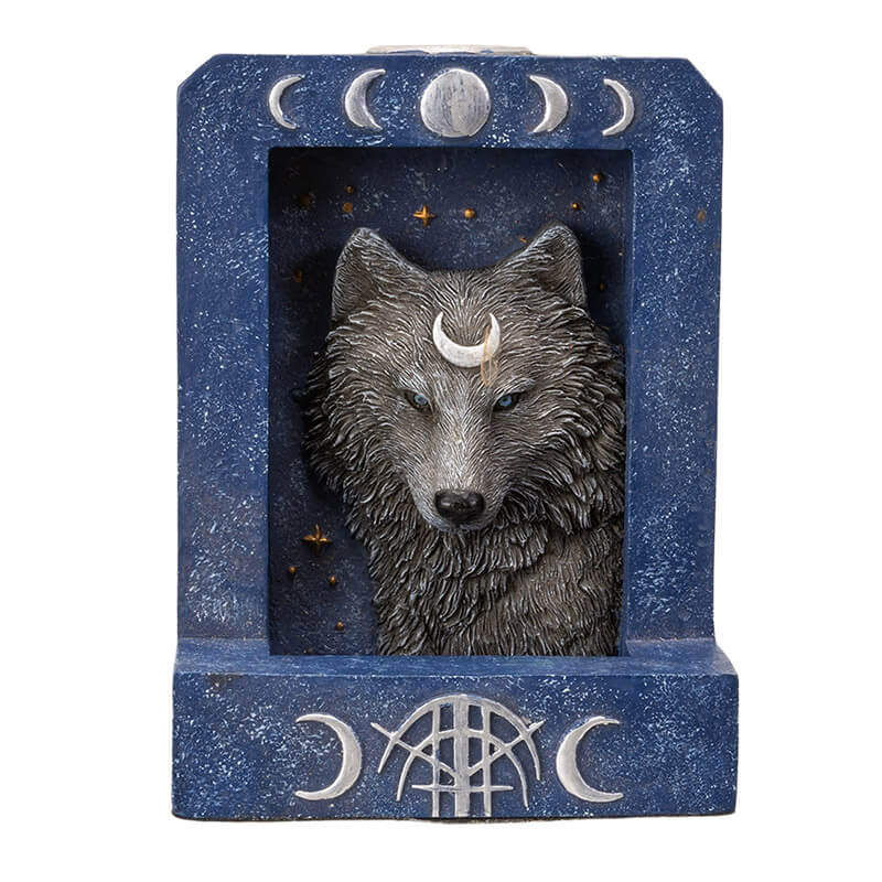 Moon Phase Wolf Backflow Incense Burner