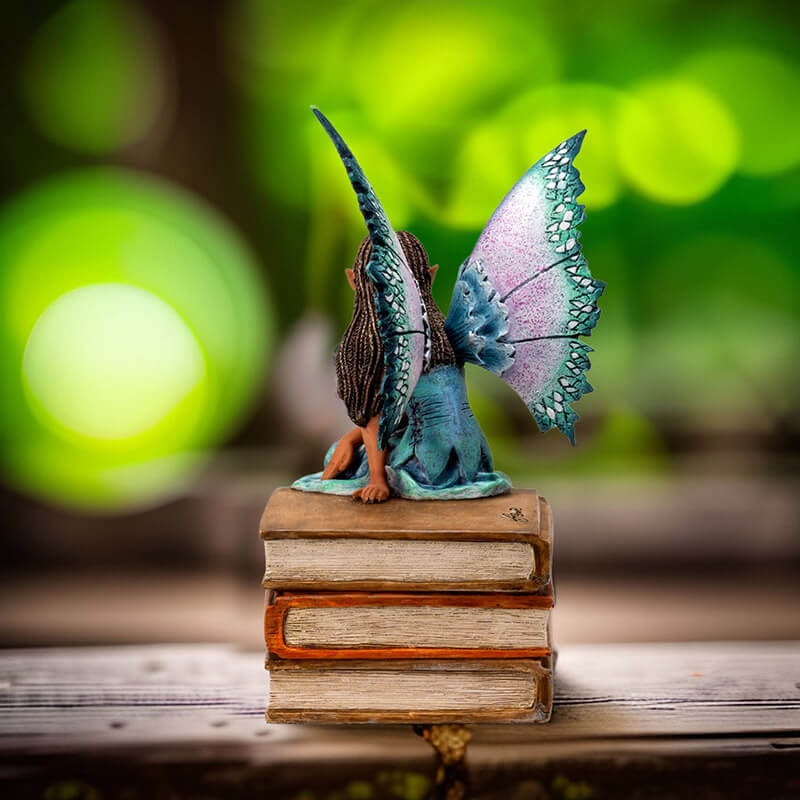 Book Stack Fairy Figurine