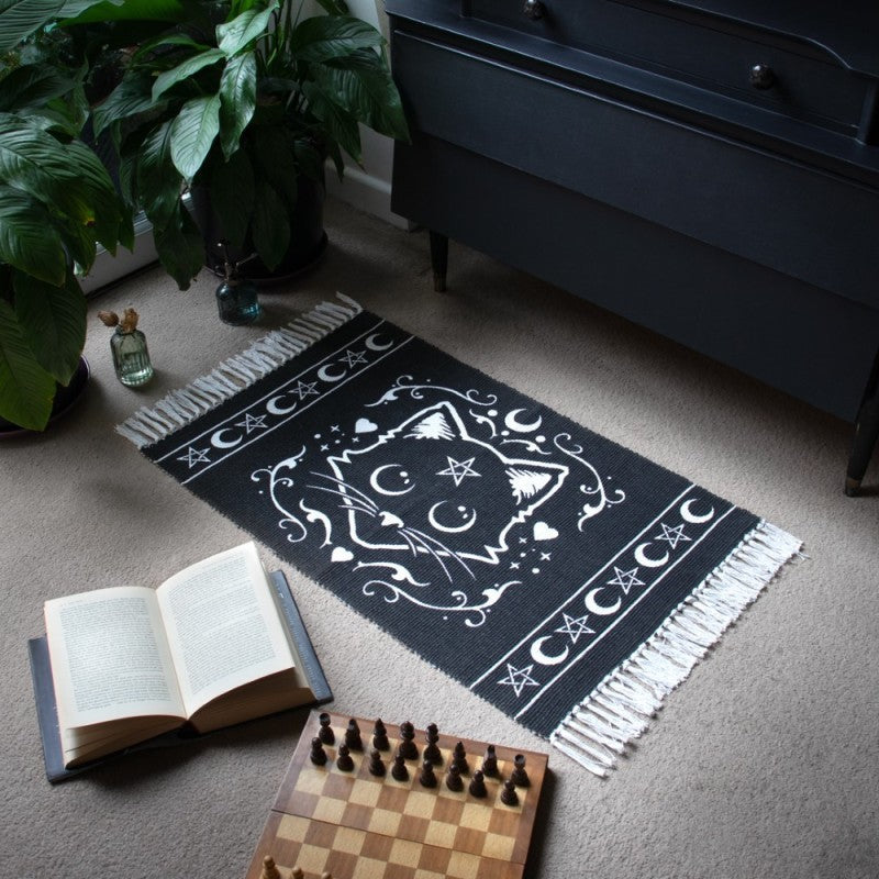Purrfect Black Cat Rug
