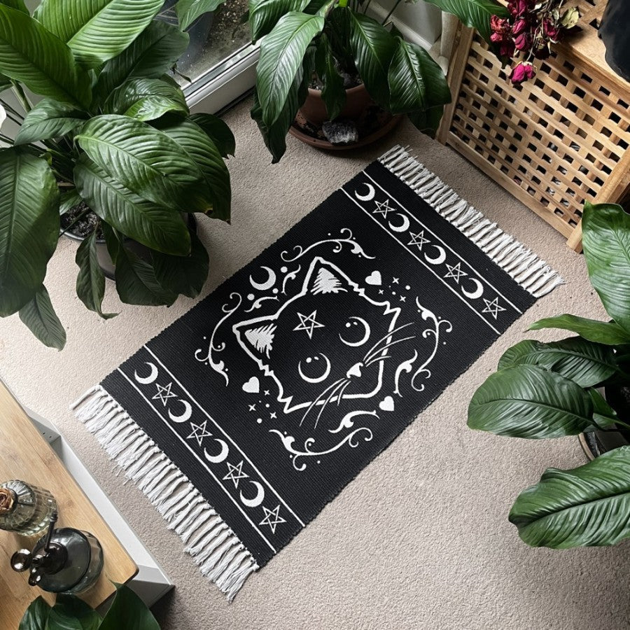 Purrfect Black Cat Rug