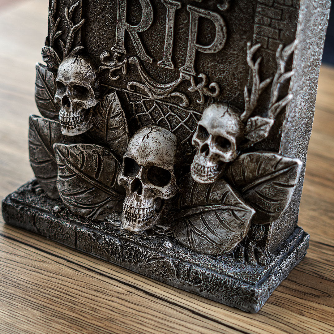 Skull Tombstone Figurine