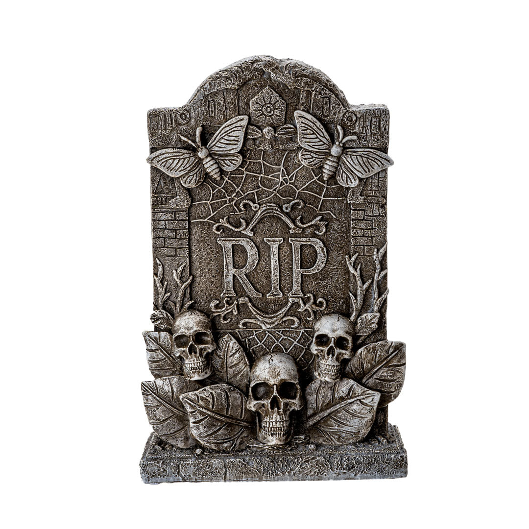 Skull Tombstone Figurine