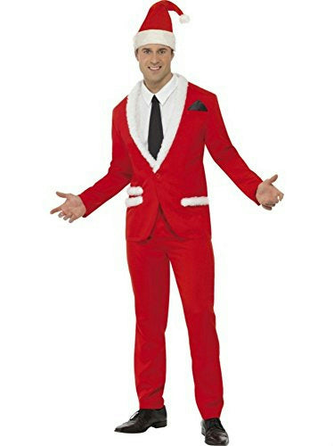 Smiffy's Santa Cool Men's Stylish Red and White Suit Adult Costume Size Medium