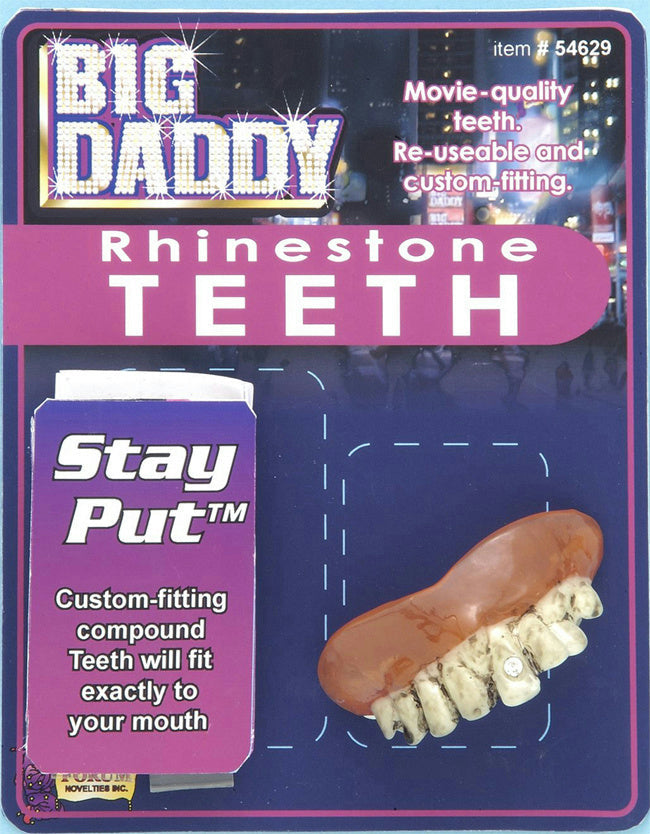 Big Daddy Rhinestone Teeth False Dentures Movie Quality
