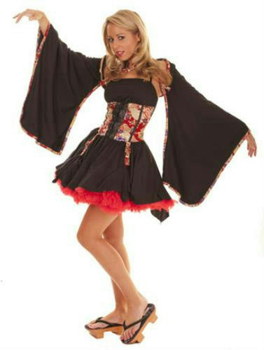 Women's 2 Piece Plum Blossom Geisha Oriental Costume Adult Costume XS 0-2