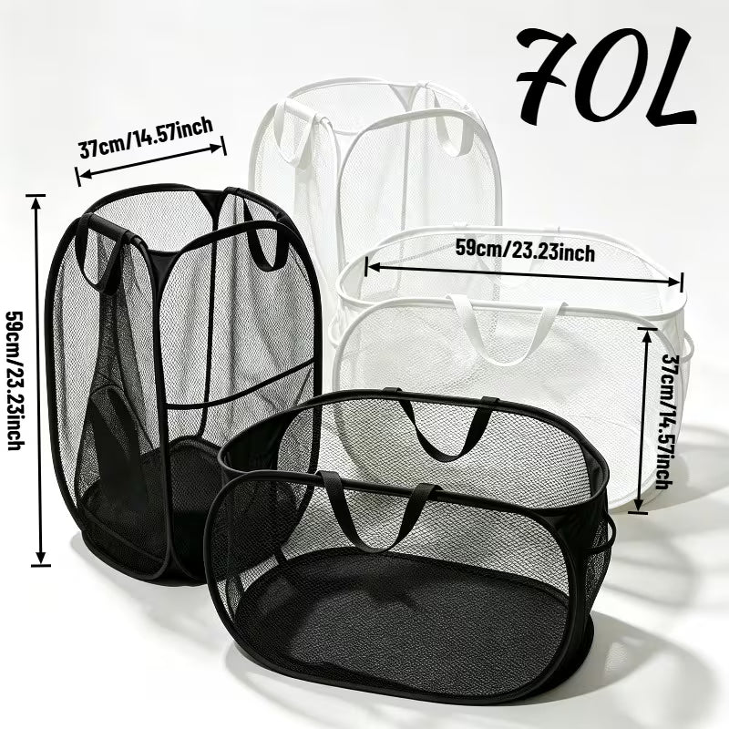 4-Piece Collapsible Mesh Laundry Basket Set with Handles