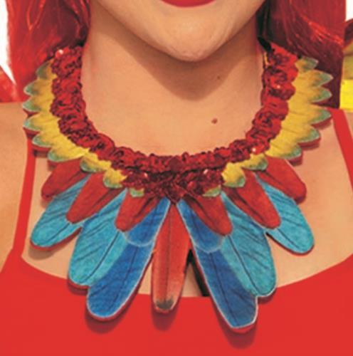 Red, Yellow and Blue Parrot Bird Collar Necklace Costume Accessory