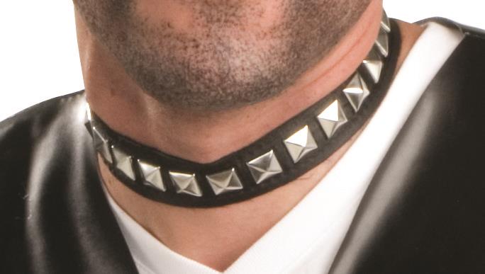 Studded Choker Black Gothic Biker Costume Accessory