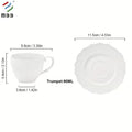 12-Piece Embossed New Bone China Coffee Cup and Saucer Set