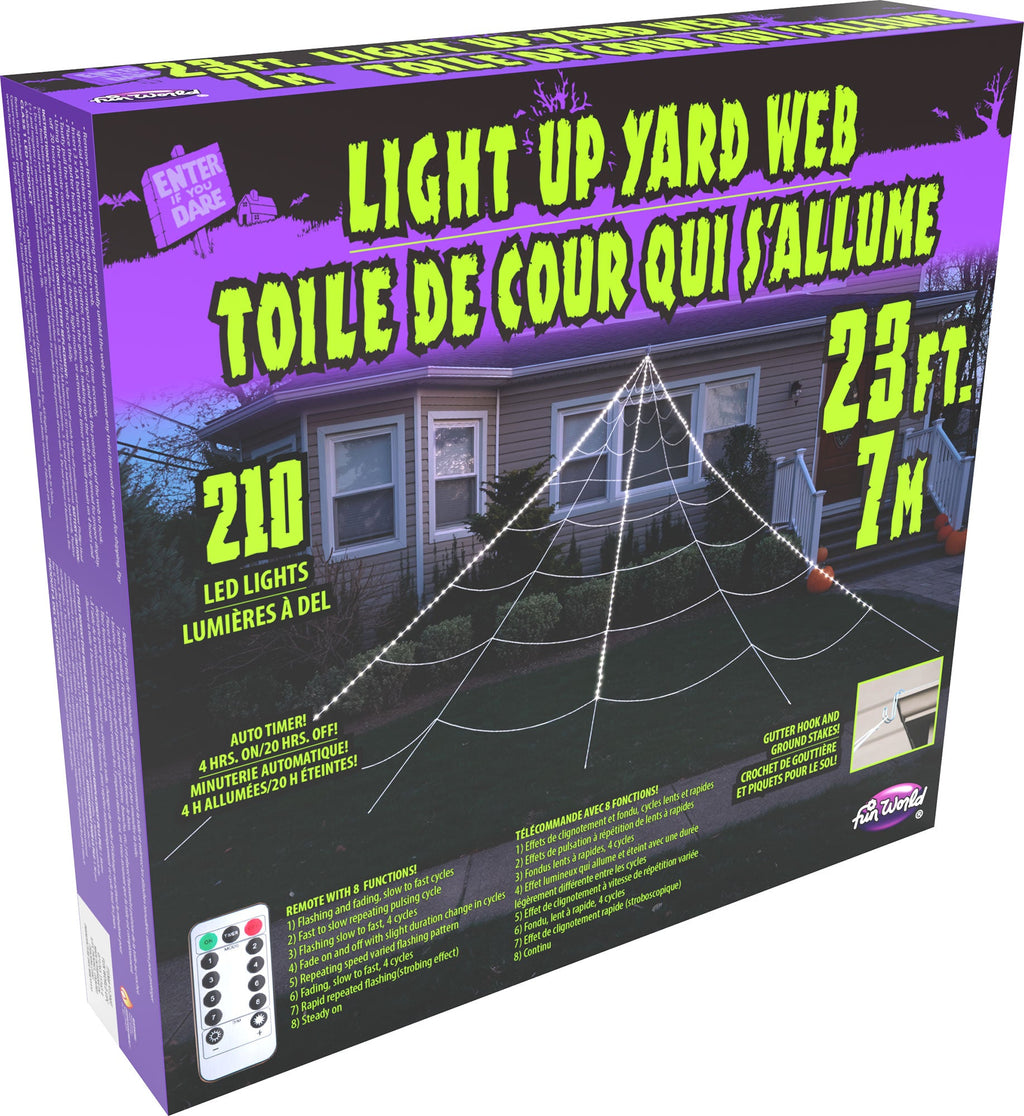 Light Up 24 Foot Mega Yard Spider Web Halloween Decoration