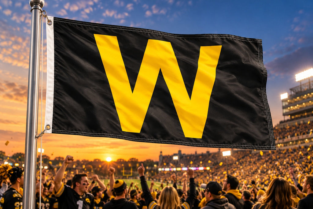 Iowa Hawkeyes Win Flag 2 Sided – 5x8 Feet – Black