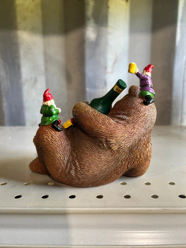 Garden Bear and Gnomes Statue Yard Lawn Home Decor