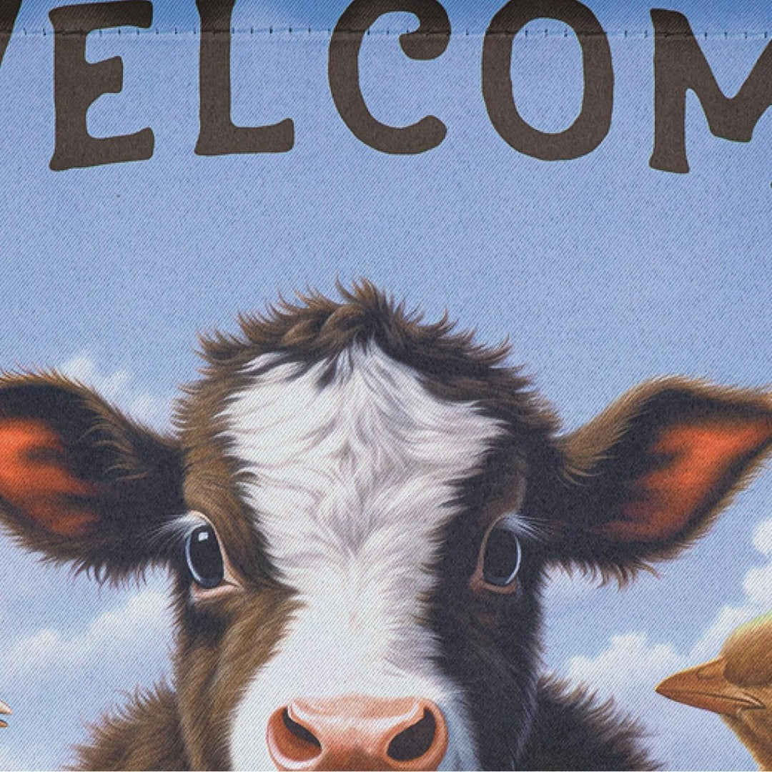 Cow and Chicks 2 Sided Garden Flag