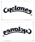 Cyclones Script Logo 3x5 White Flag