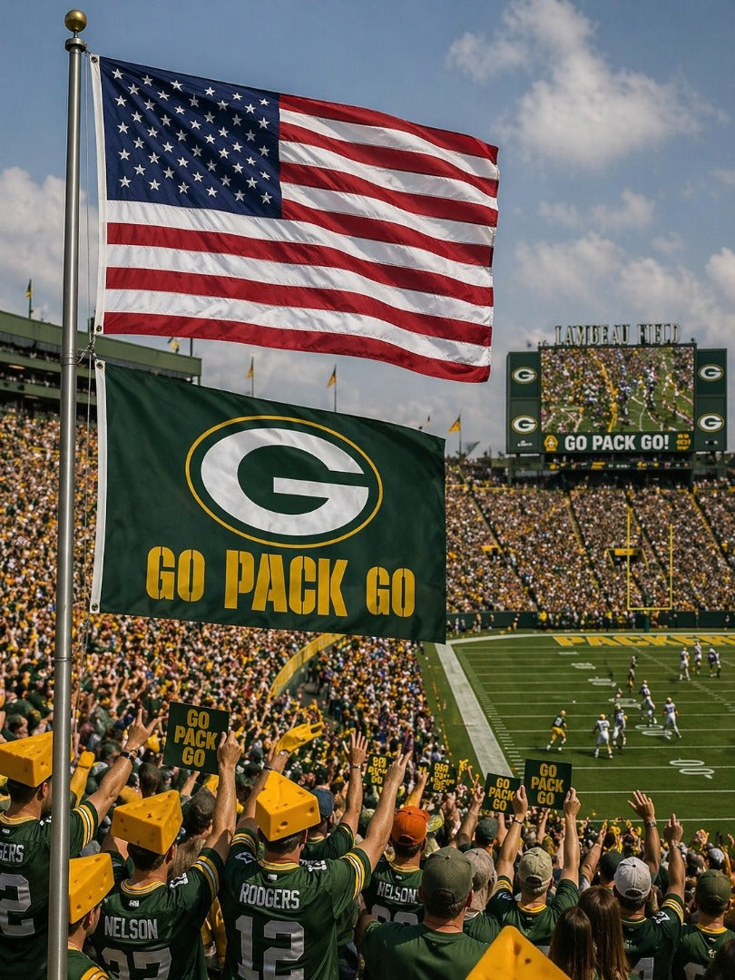 Go Pack Go 2 Sided 3x5 Flag