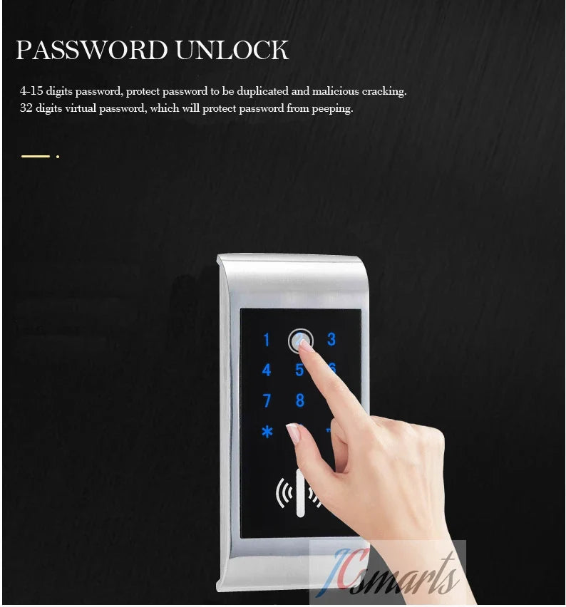 JCEM102 Electronic Keypad & RFID Cabinet Lock – Golden or Silver