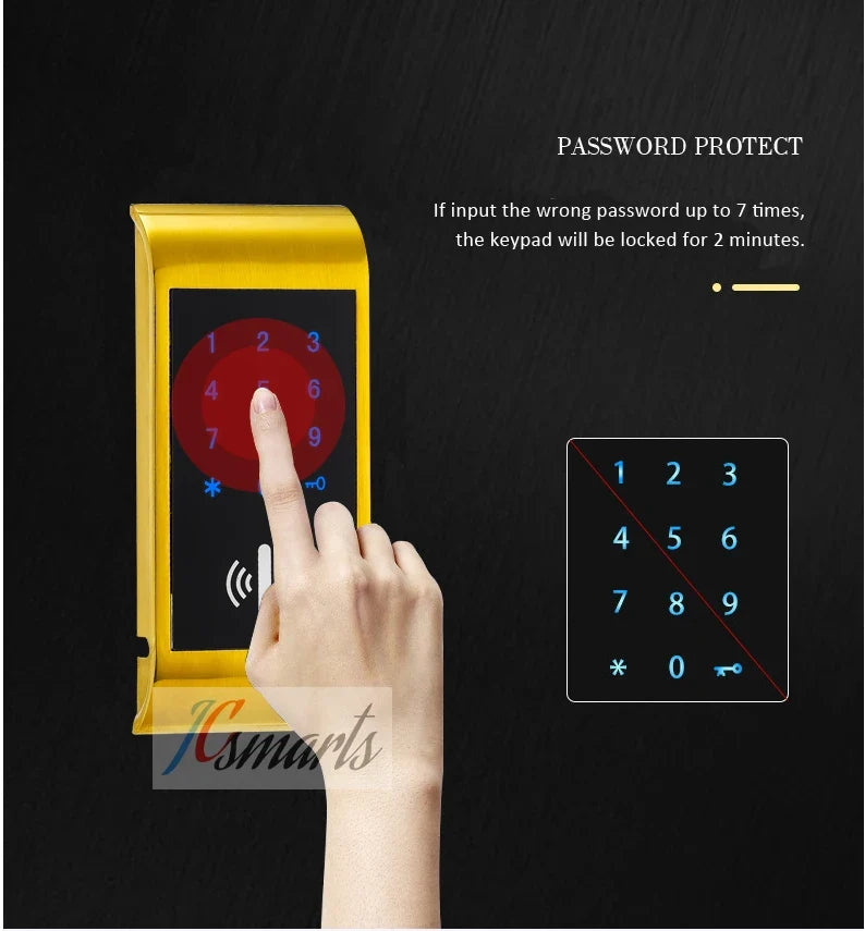 JCEM102 Electronic Keypad & RFID Cabinet Lock – Golden or Silver