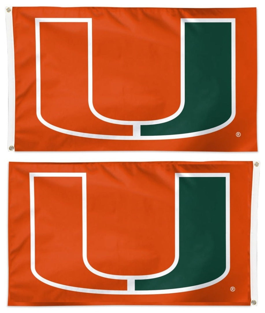 Miami Hurricanes Flag 2 Sided 3x5