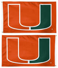 Miami Hurricanes Flag 2 Sided 3x5