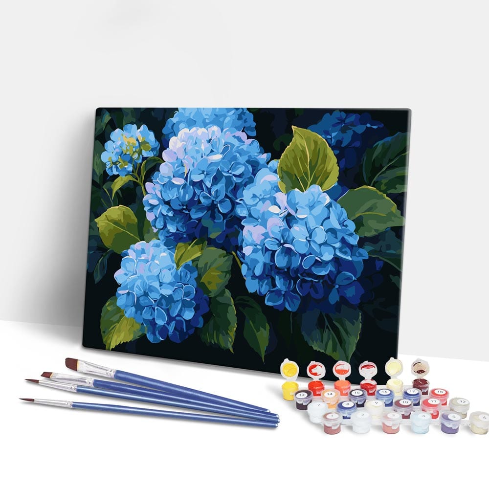 Blue Hydrangeas - Paint By Numbers Kit