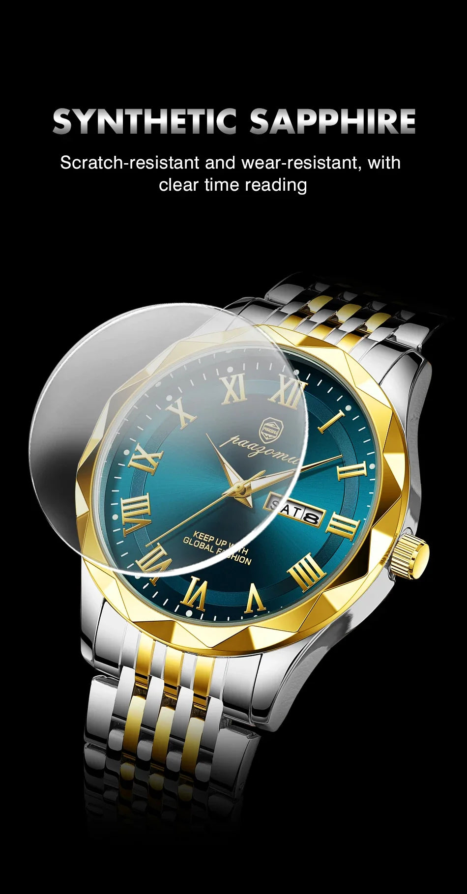 Men’s Minimalist Quartz Watch with Numberless Dial – Model 6367