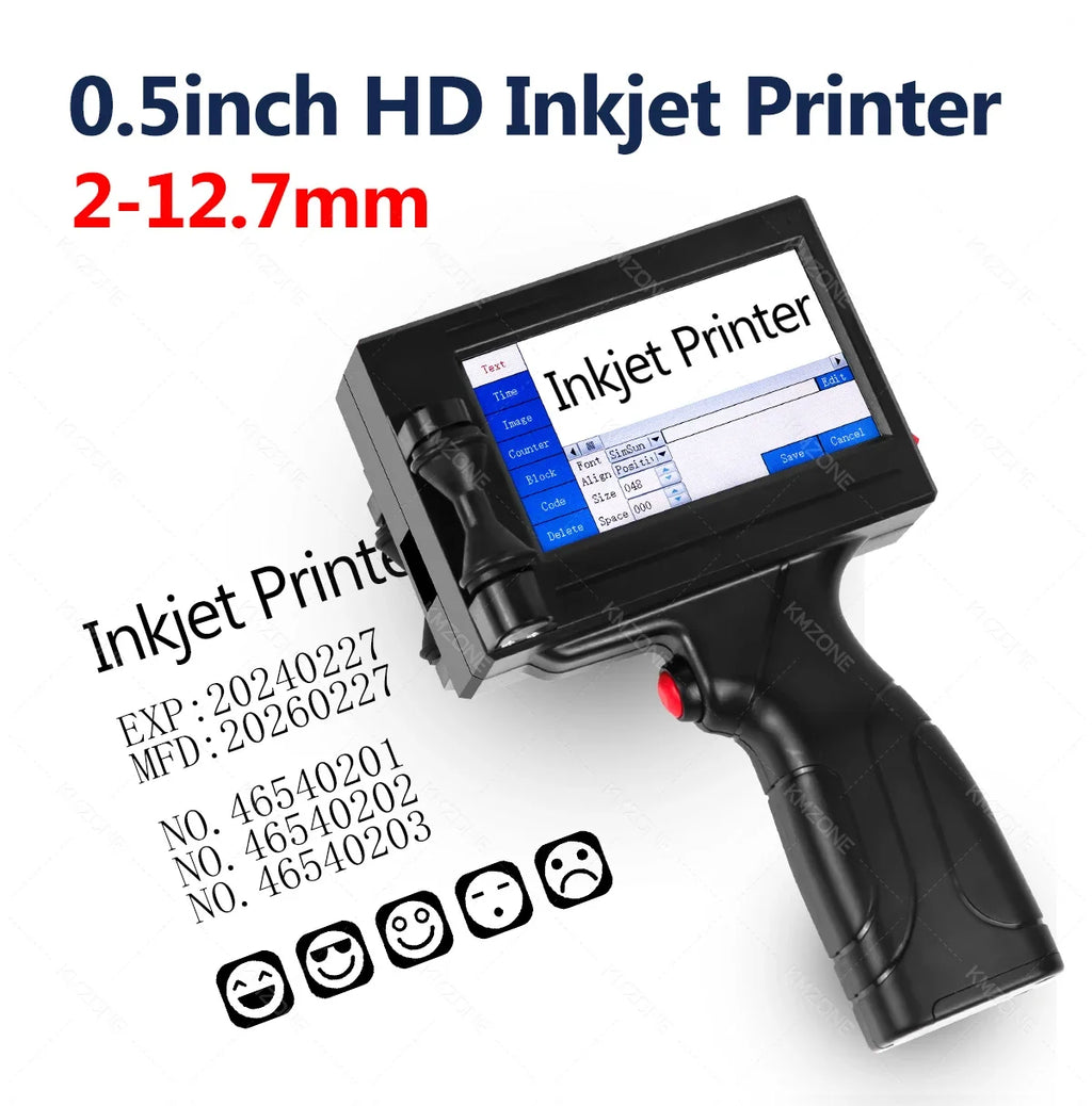 Handheld TIJ Inkjet Coding Printer with 4.3-Inch Touchscreen