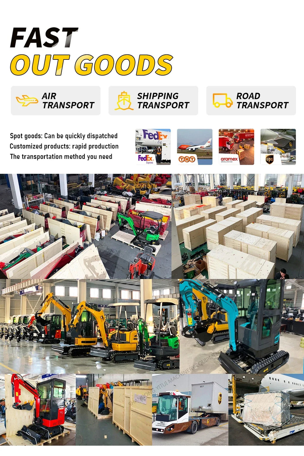1 Ton Mini Excavator with Custom Color Options