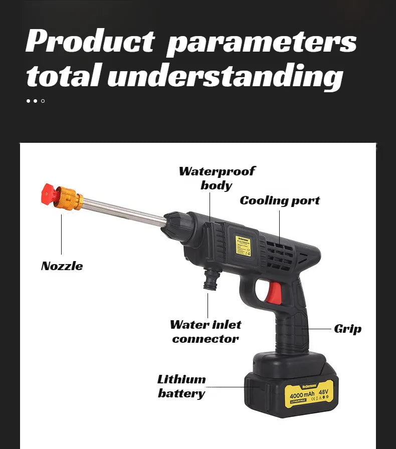Cordless Handheld Car Wash Spray Gun