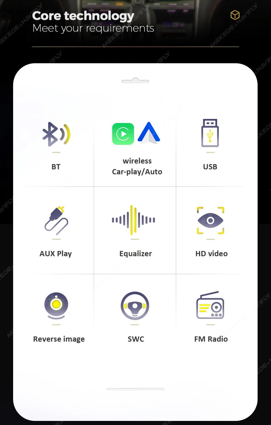 7-Inch Retractable Single-DIN Car Stereo with CarPlay & Android Auto