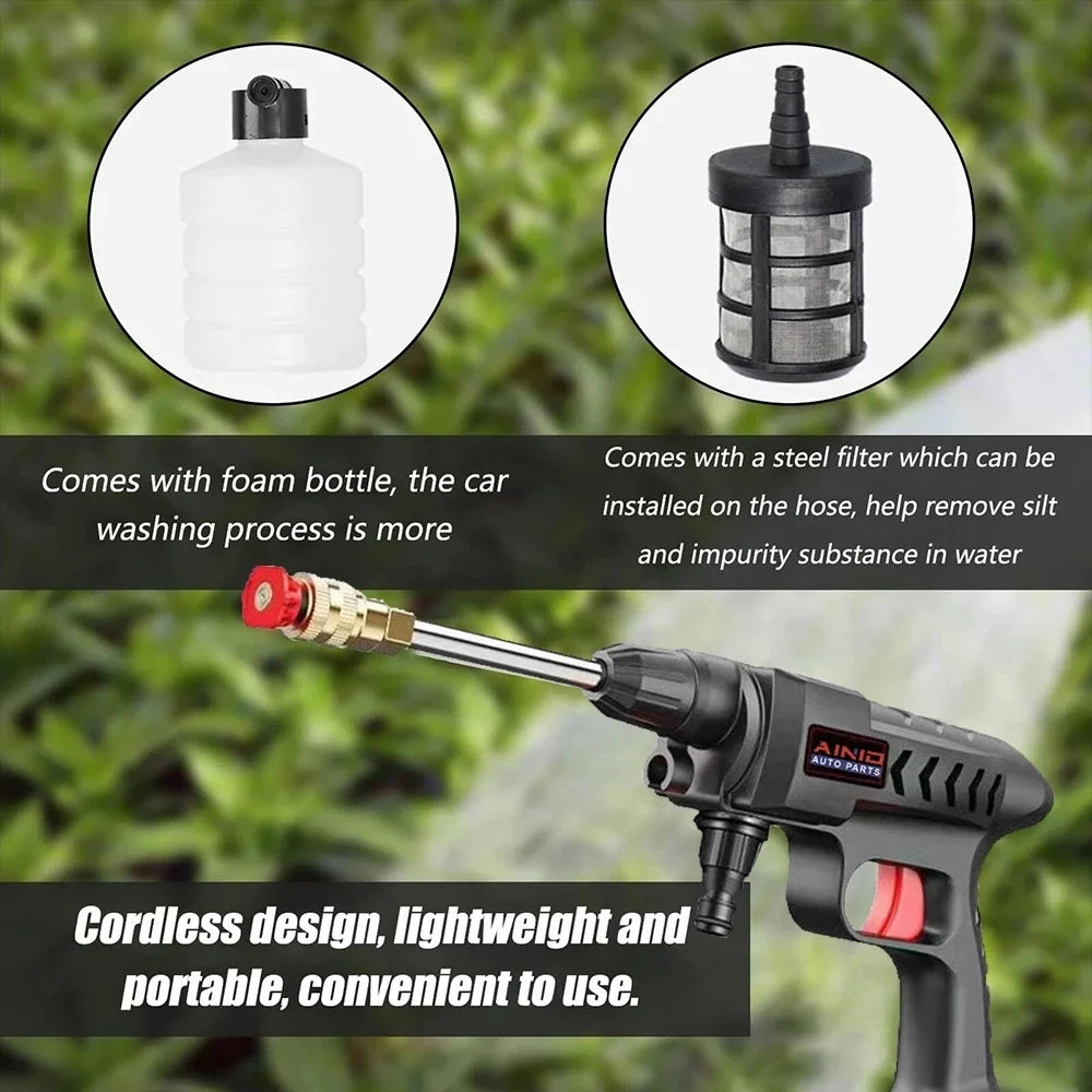 Cordless Car Wash Spray Gun – Battery & Adapter Not Included