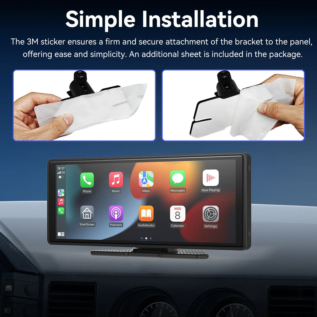 10.26-Inch Portable Wireless Apple CarPlay & Android Auto Screen
