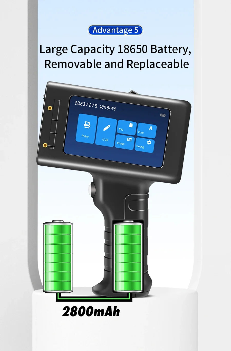 WILLITA Handheld Inkjet Coding Printer with 5-Inch Touchscreen
