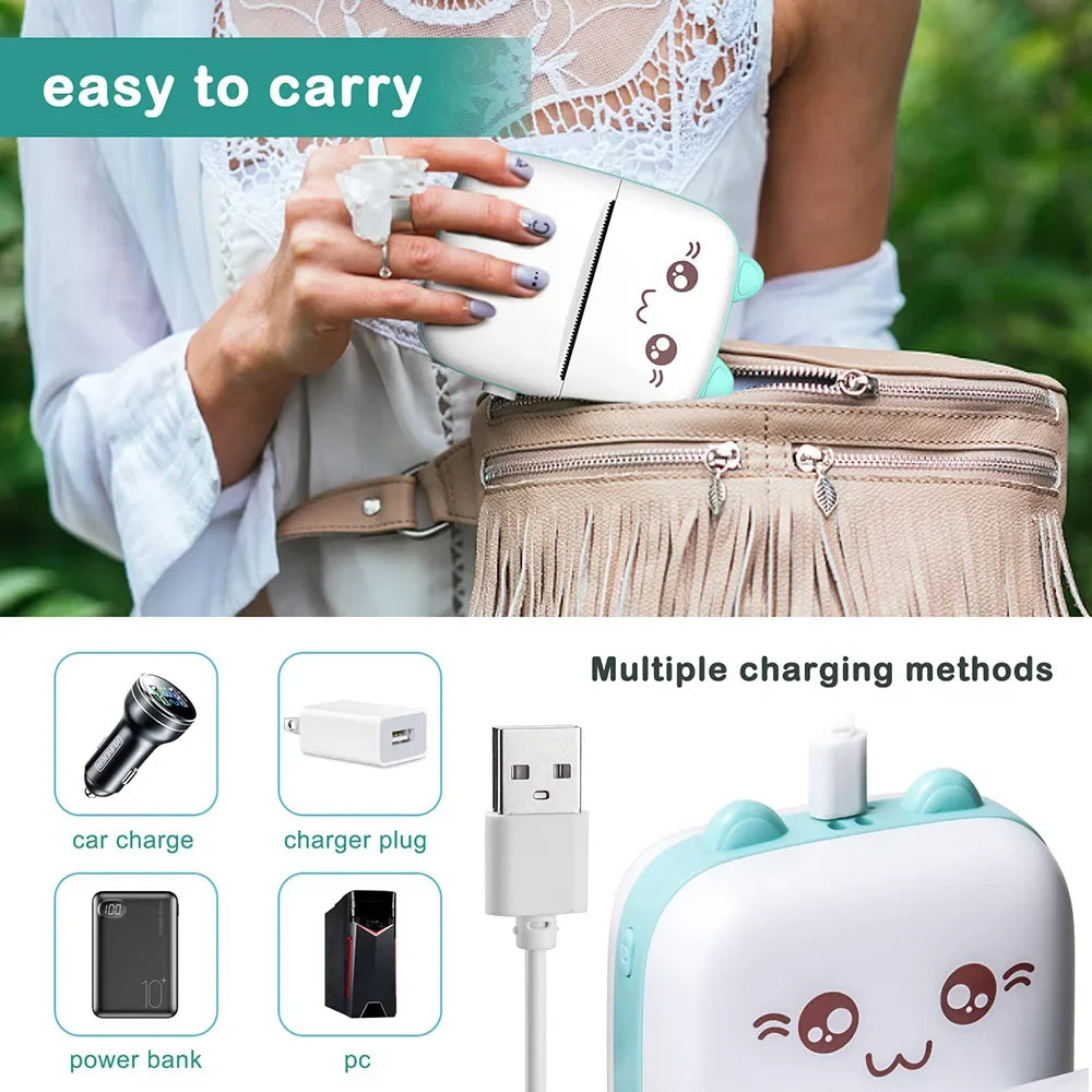 Mini Bluetooth Thermal Printer & Paper Refill Options