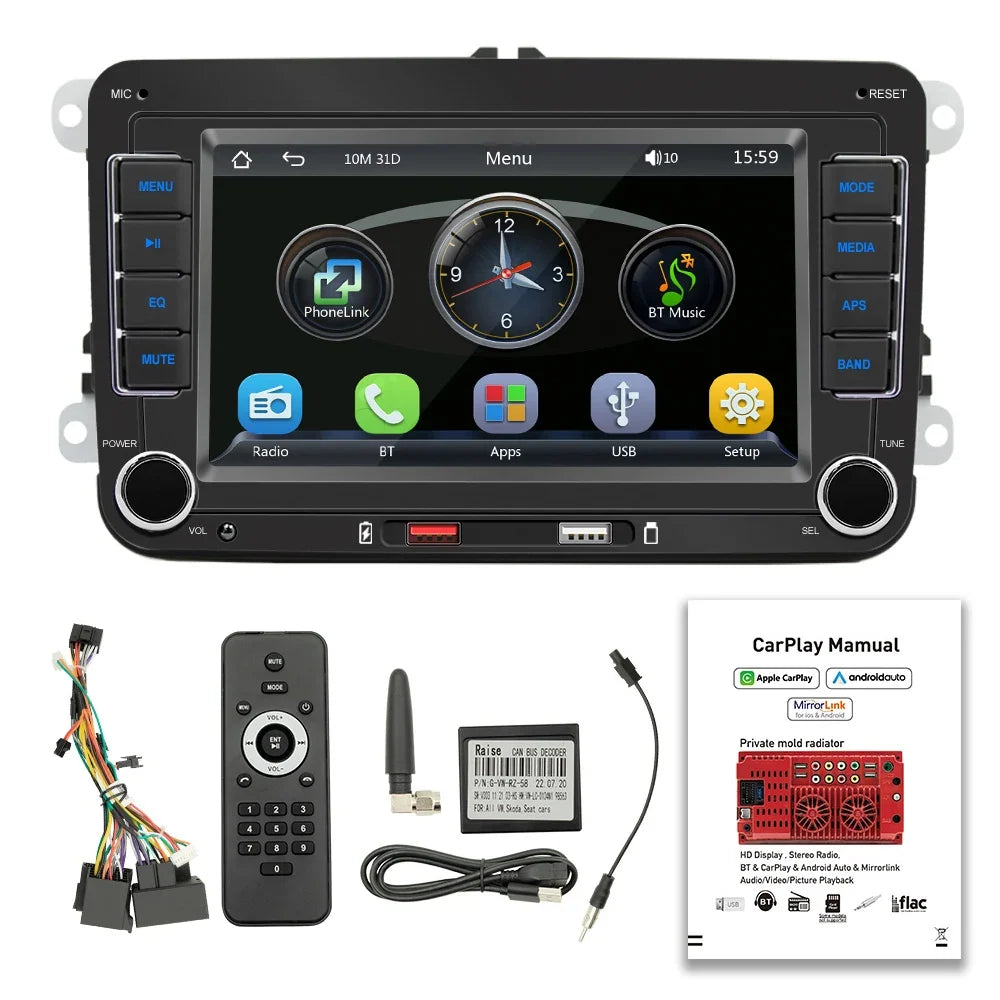 7-Inch Touchscreen Car Stereo with Apple CarPlay & Android Auto