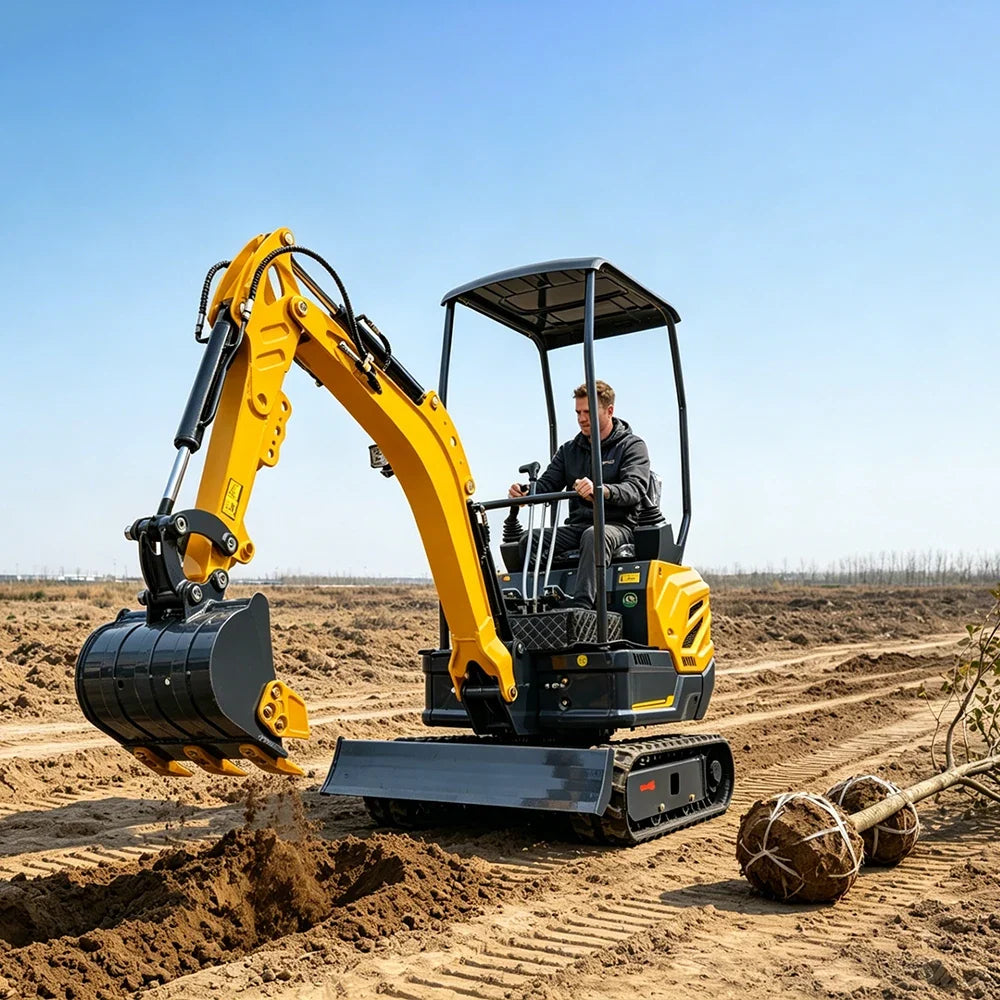 1 Ton Mini Excavator with Custom Color Options