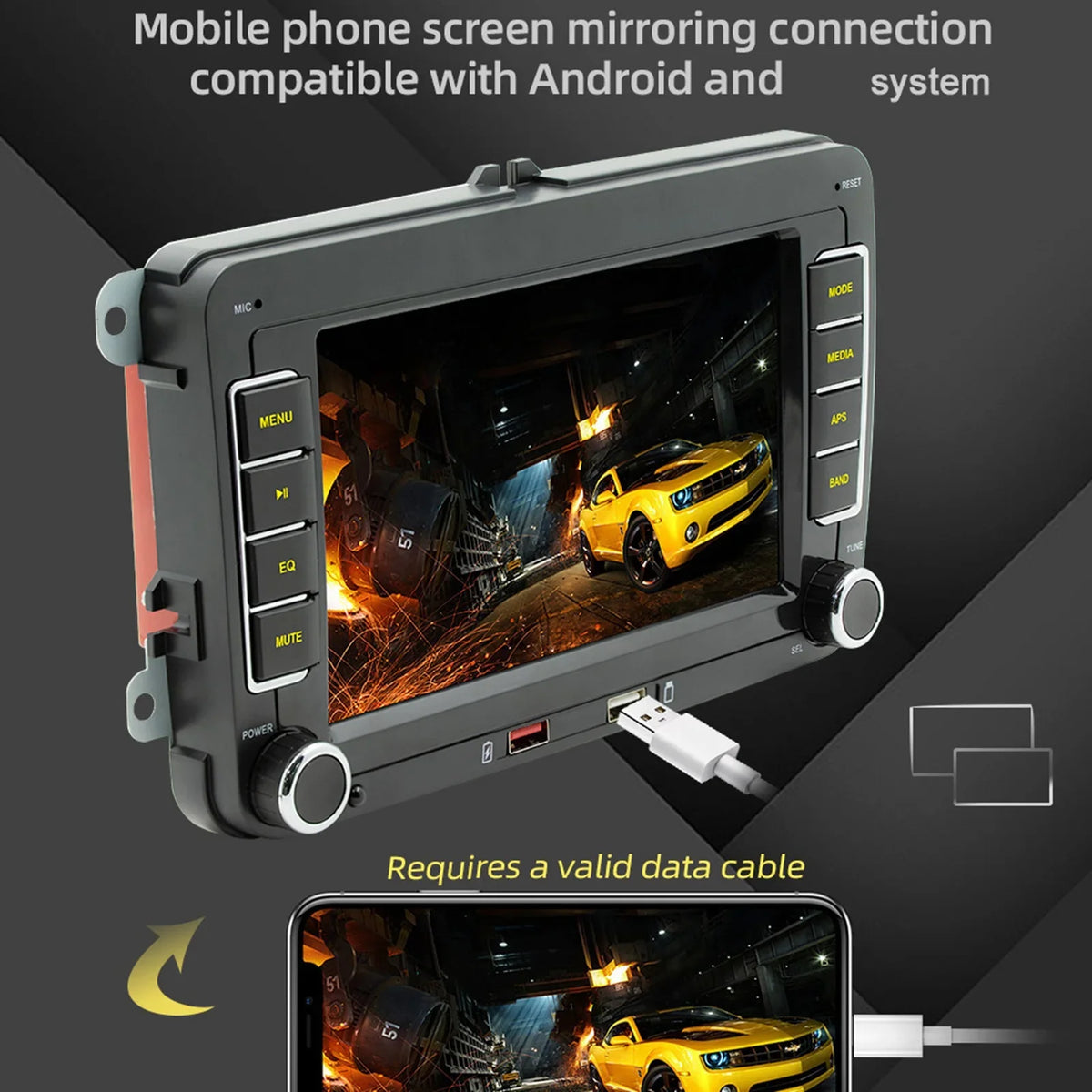 7-Inch Touchscreen Car Stereo with Apple CarPlay & Android Auto