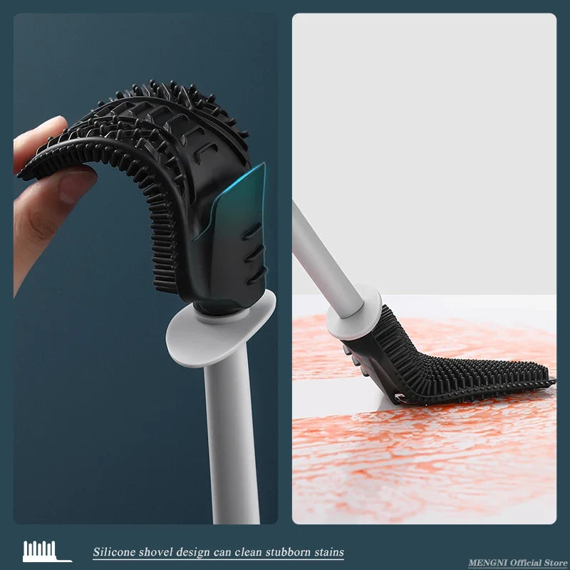 Wall-Mounted Toilet Brush Set with Draining Holder
