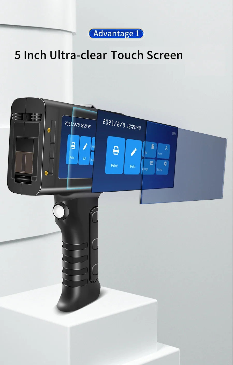 WILLITA Handheld Inkjet Coding Printer with 5-Inch Touchscreen