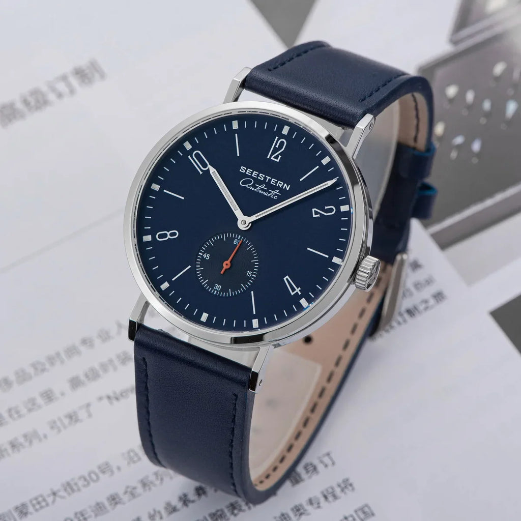 SEESTERN S382 Men’s Automatic Dress Watch with Leather Strap