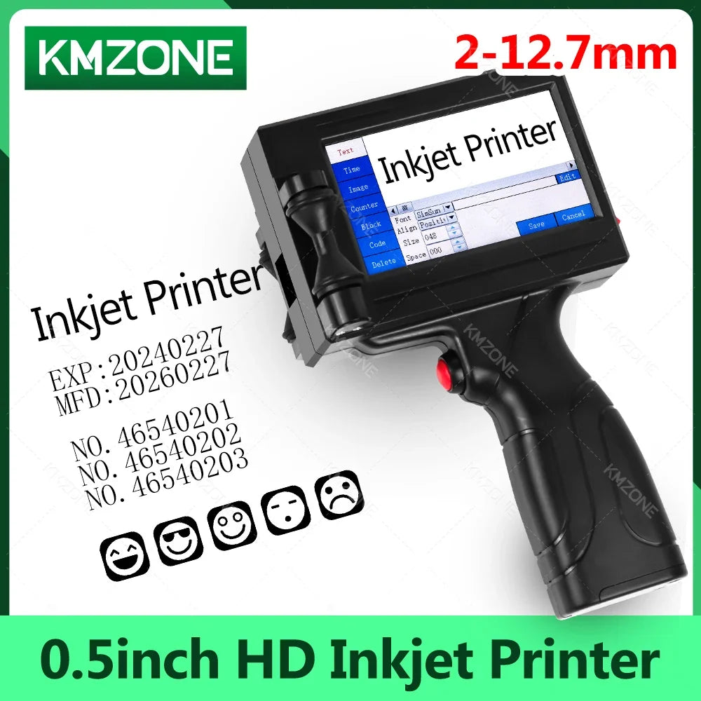 Handheld TIJ Inkjet Coding Printer with 4.3-Inch Touchscreen