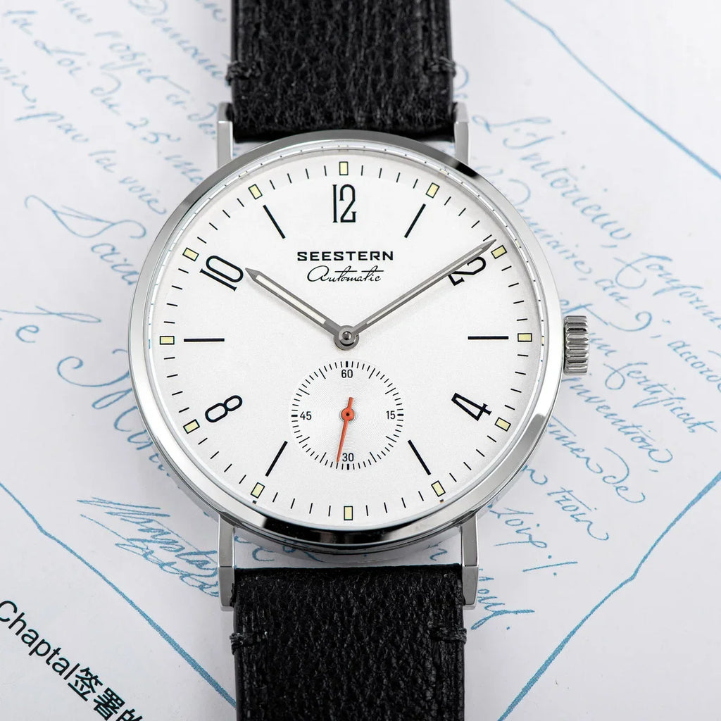 SEESTERN S382 Men’s Automatic Dress Watch with Leather Strap