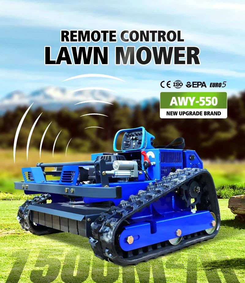 Remote-Control Lawn Mower – 224cc Petrol, 550mm Cutting Width