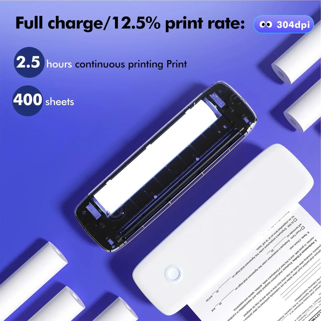 Portable Thermal Label Printer with Bluetooth & USB