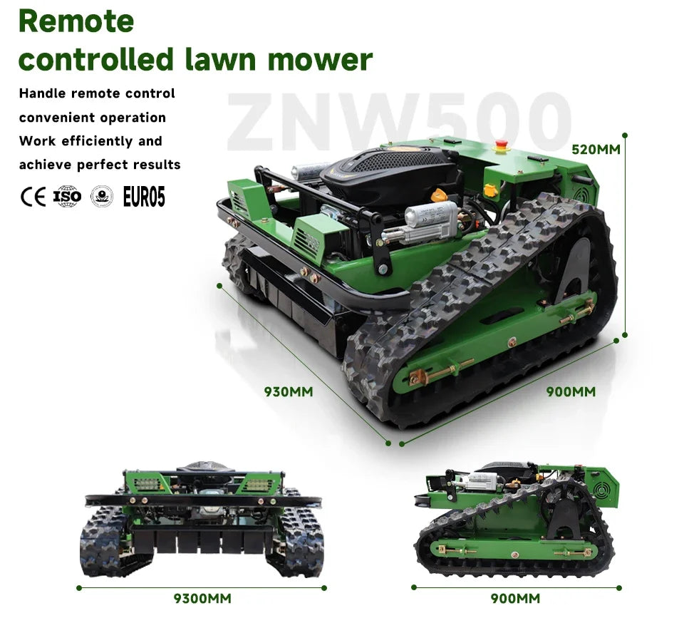 Remote-Control Lawn Mower – 9.5HP Petrol, 500mm Cutting Width