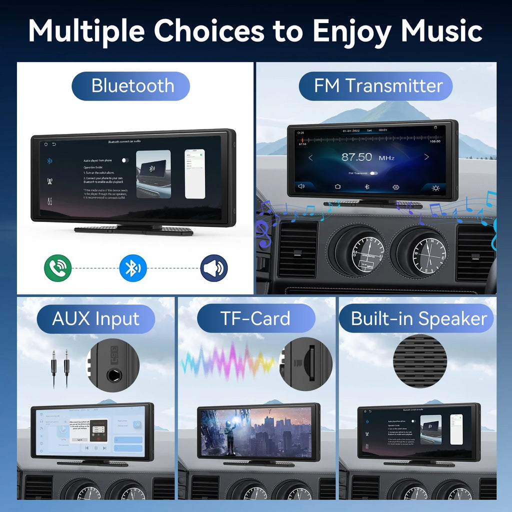 10.26-Inch Portable Wireless Apple CarPlay & Android Auto Screen