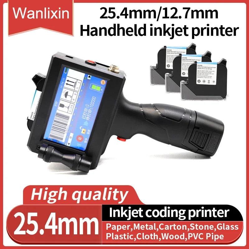 Wanlixin Handheld Inkjet Coding Printer – 12.7 mm & 25.4 mm Options