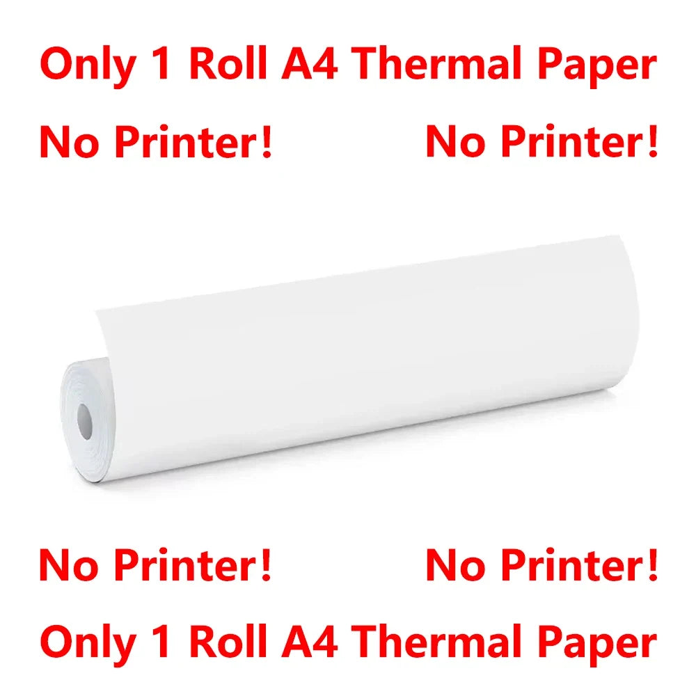 Portable A4 Bluetooth Thermal Printer & Paper Roll Option